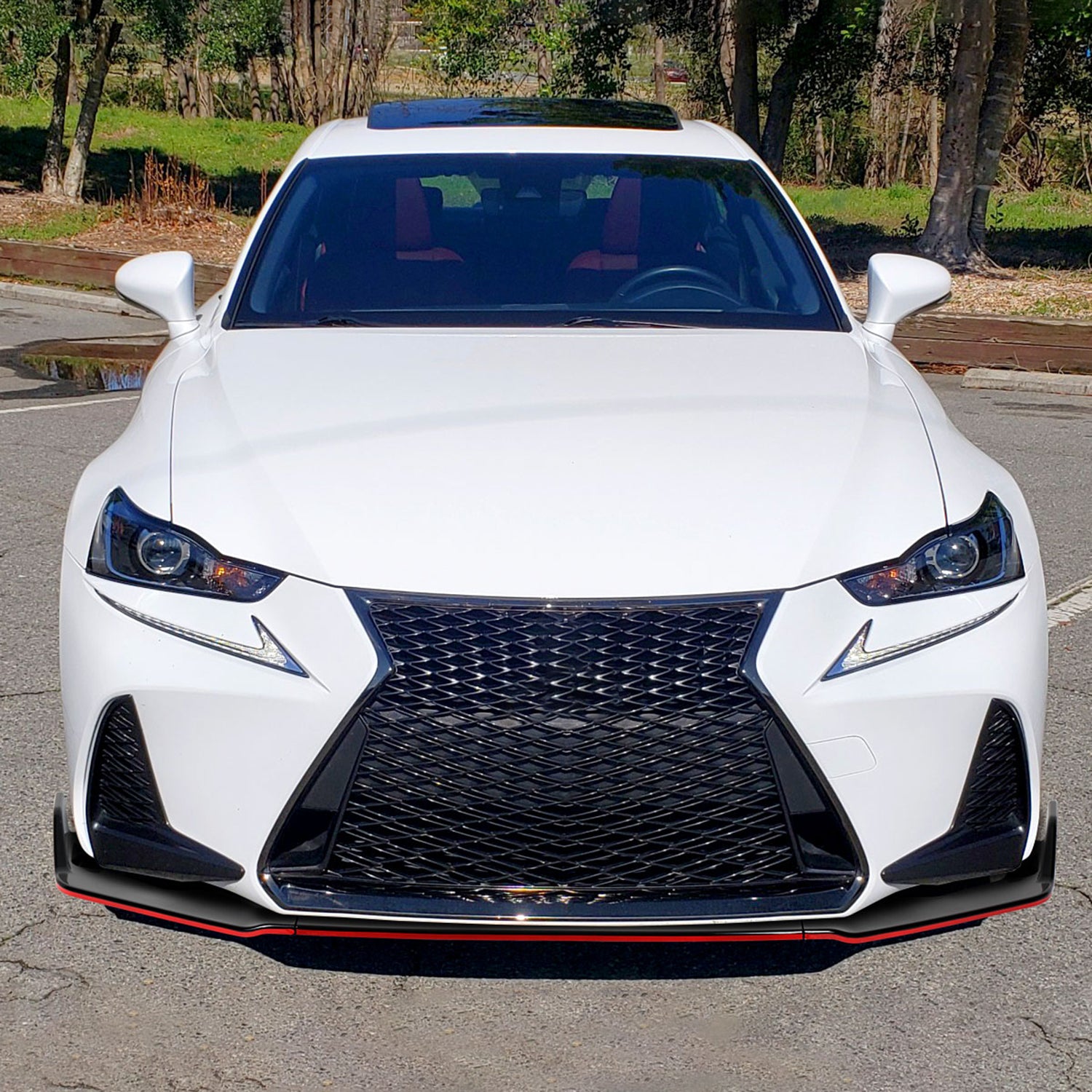 2017-2020 Lexus IS200t/IS300/IS350 Black/Red Front Bumper Lip Splitter Kit