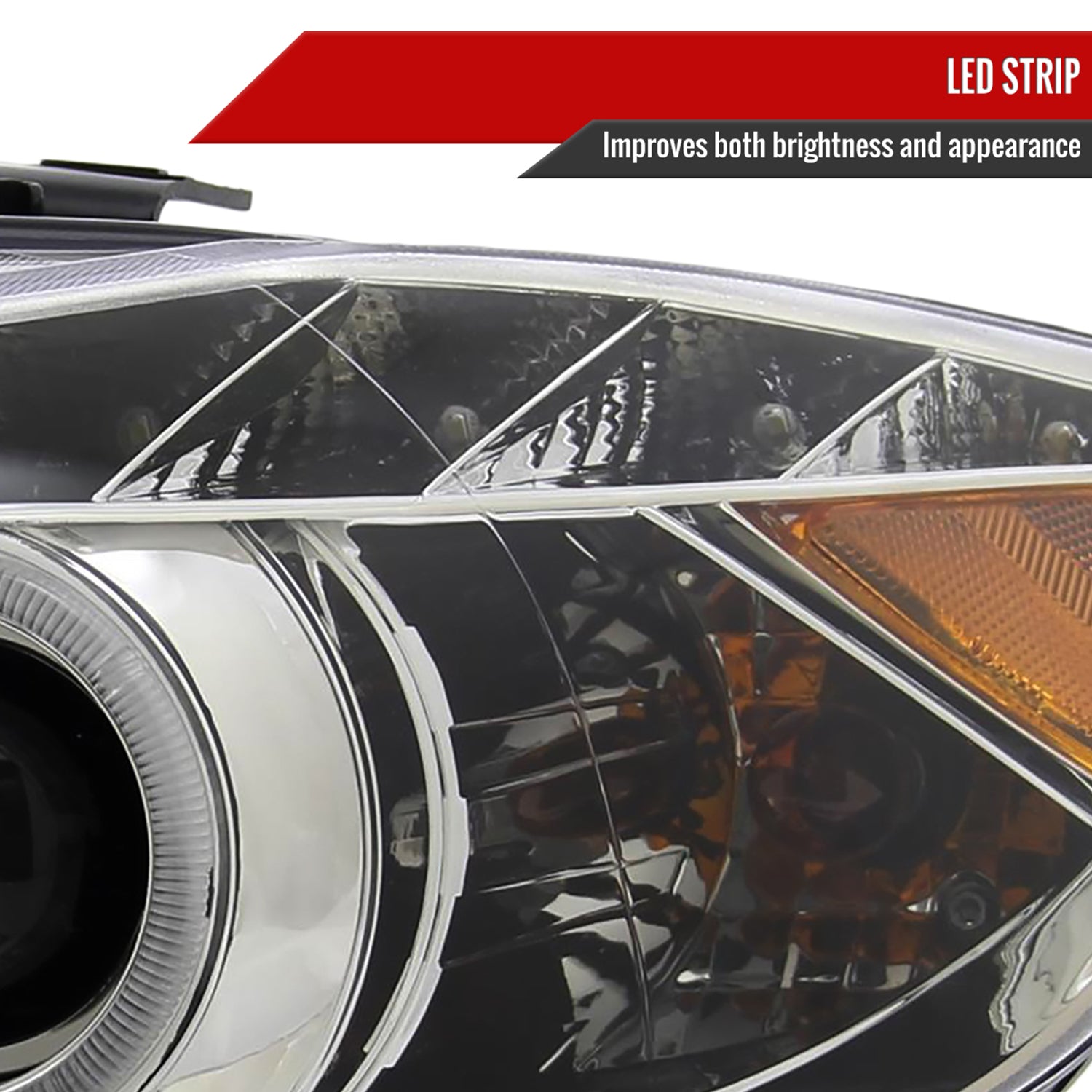 2006-2008 BMW E90 3 Series Sedan Dual Halo Headlights LED Light Chrome