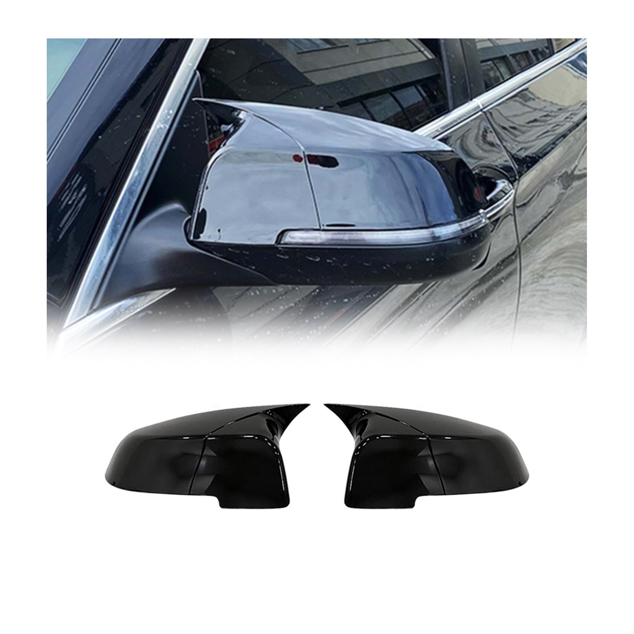 2014-2018 BMW 5 Series F10 F11 F18 2014-2018 FL Side Mirror Cover ABS Black Gloss 2Pcs