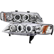 1994-1997 Honda Accord Dual Halo Projector Headlights Chrome/Clear Lens