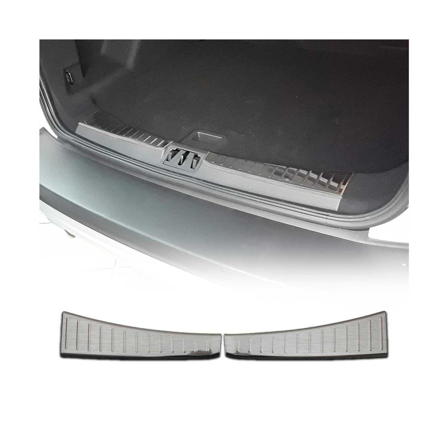 2017-2019 Ford Escape Trunk Sill Cover Bumper Protector Stainless Steel Brushed 2 Pcs