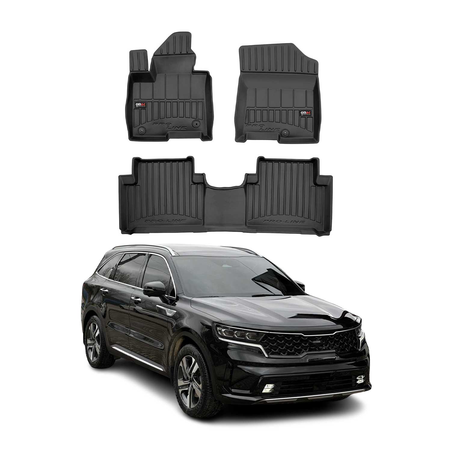 2021-2025 Kia Sorento Hybrid Premium Floor Mats Liners Full Set All Weather Heavy Duty