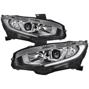 2016-2021 Honda Civic LED Strip Factory Projector Headlights Chrome/Clear