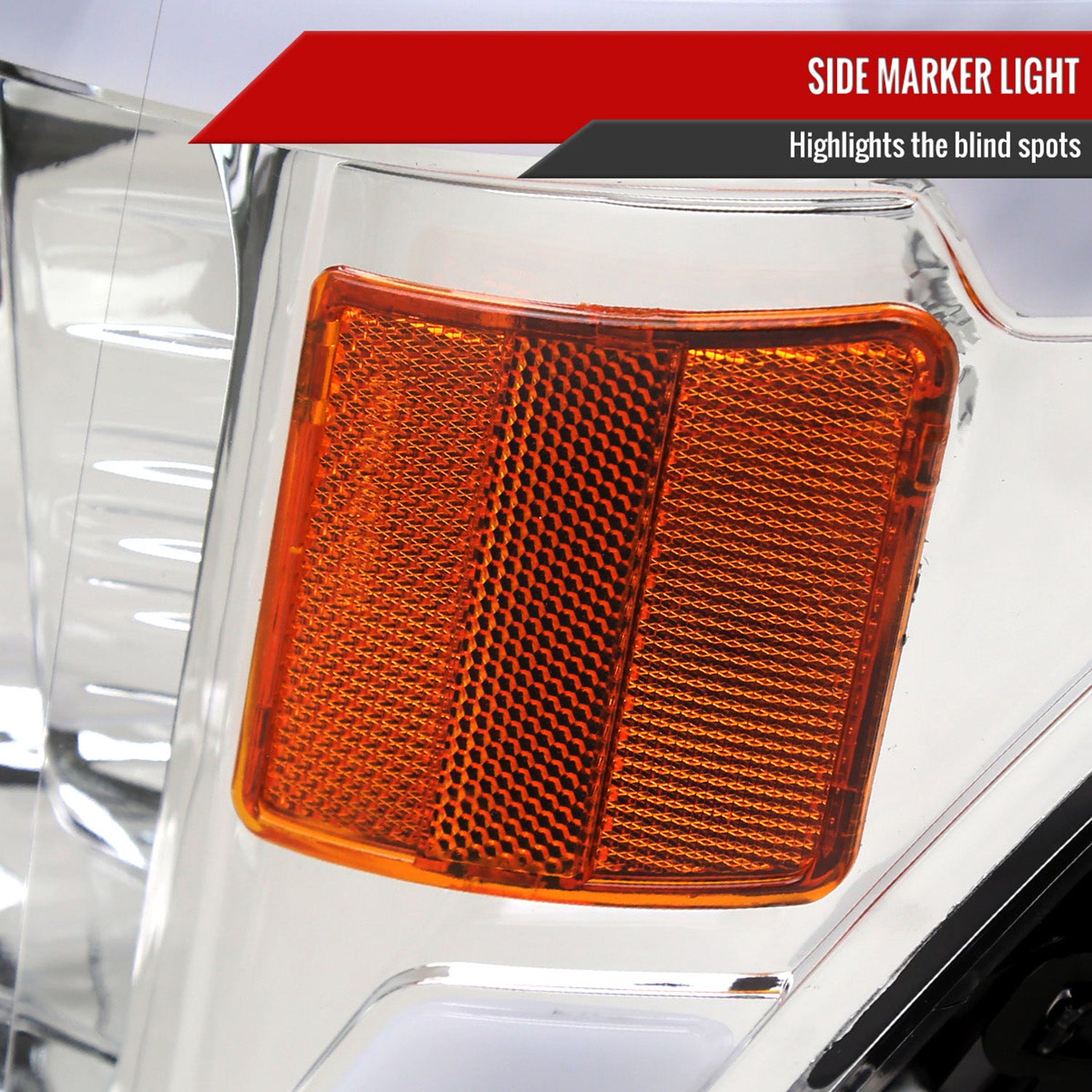 2009-2014 Ford F-150 LED Strip Projector Headlights Chrome/Clear Lens