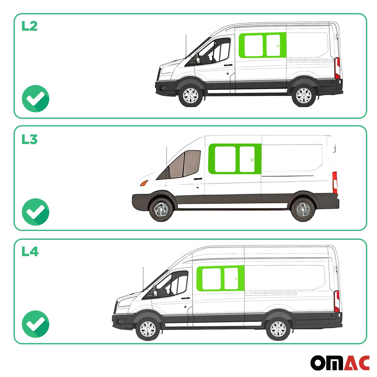 2015-2025 Ford Transit L2 L3 L4 Sliding Window Glass Front Left Side