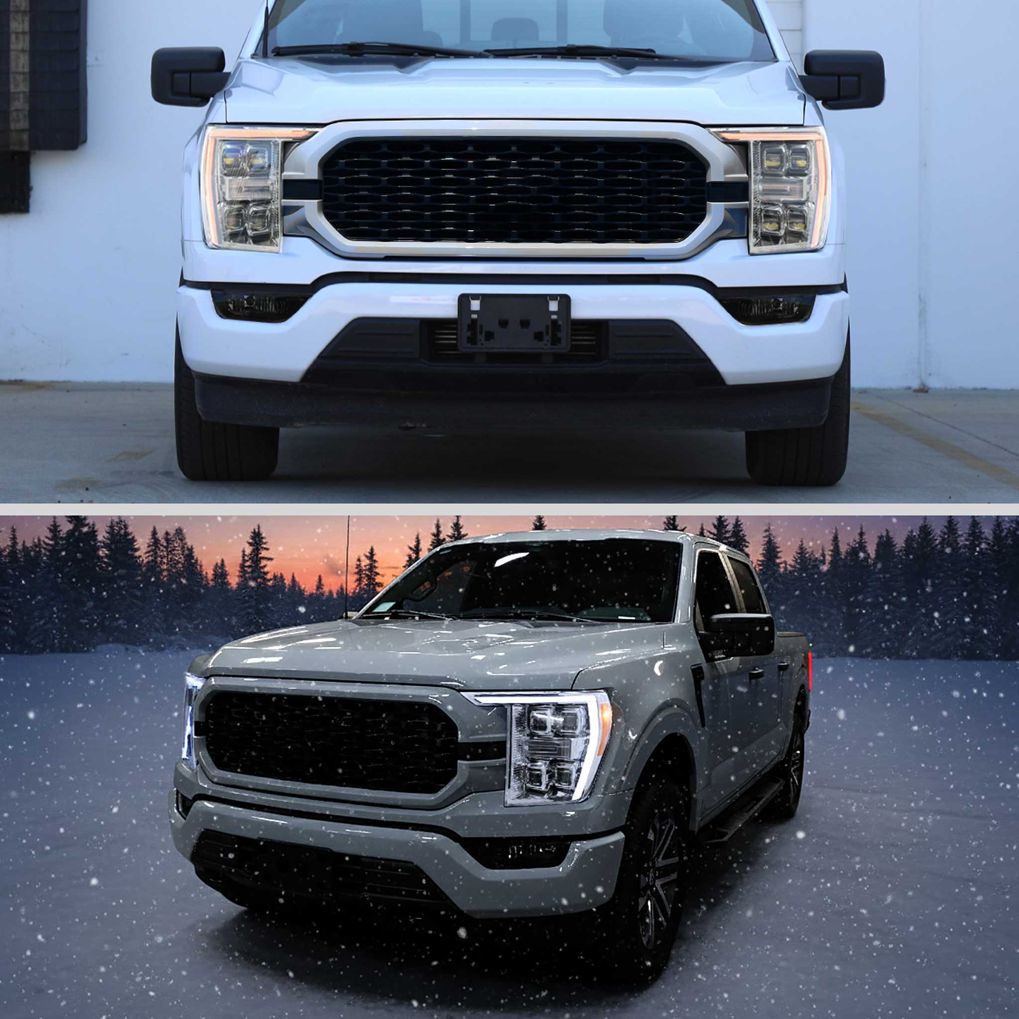 For Ford F-150 2021-2023 Full LED Projector Headlights Sequential DRL Chrome Clear Halogen Fit