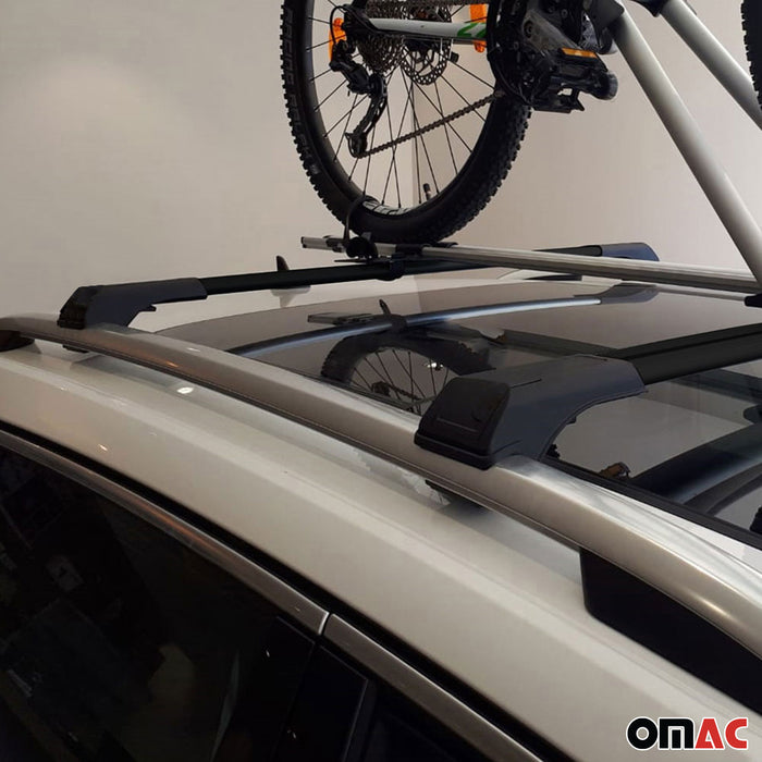 Raised Roof Rack Cross Bars Carrier for Ford Transit Connect 2010-2013 Black 2x