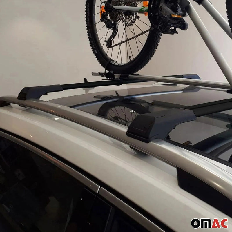 Raised Roof Rack Cross Bars Carrier for Ford Transit Connect 2010-2013 Black 2x - OMAC USA