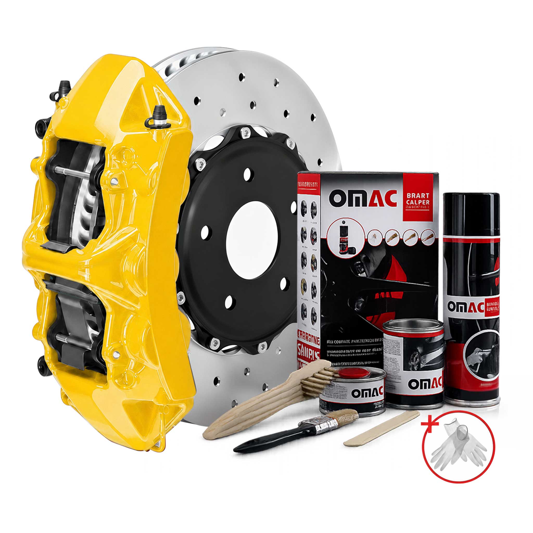 OMAC Brake Caliper Epoxy Based Car Paint Kit California Yellow Glossy High-Temp