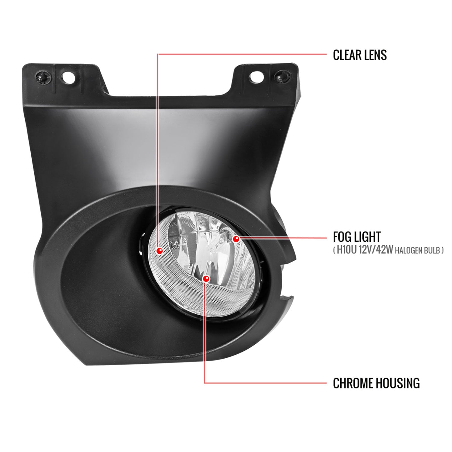2011-2014 Ford F-150 Fog Light Bezels Chrome Housing/Clear Lens
