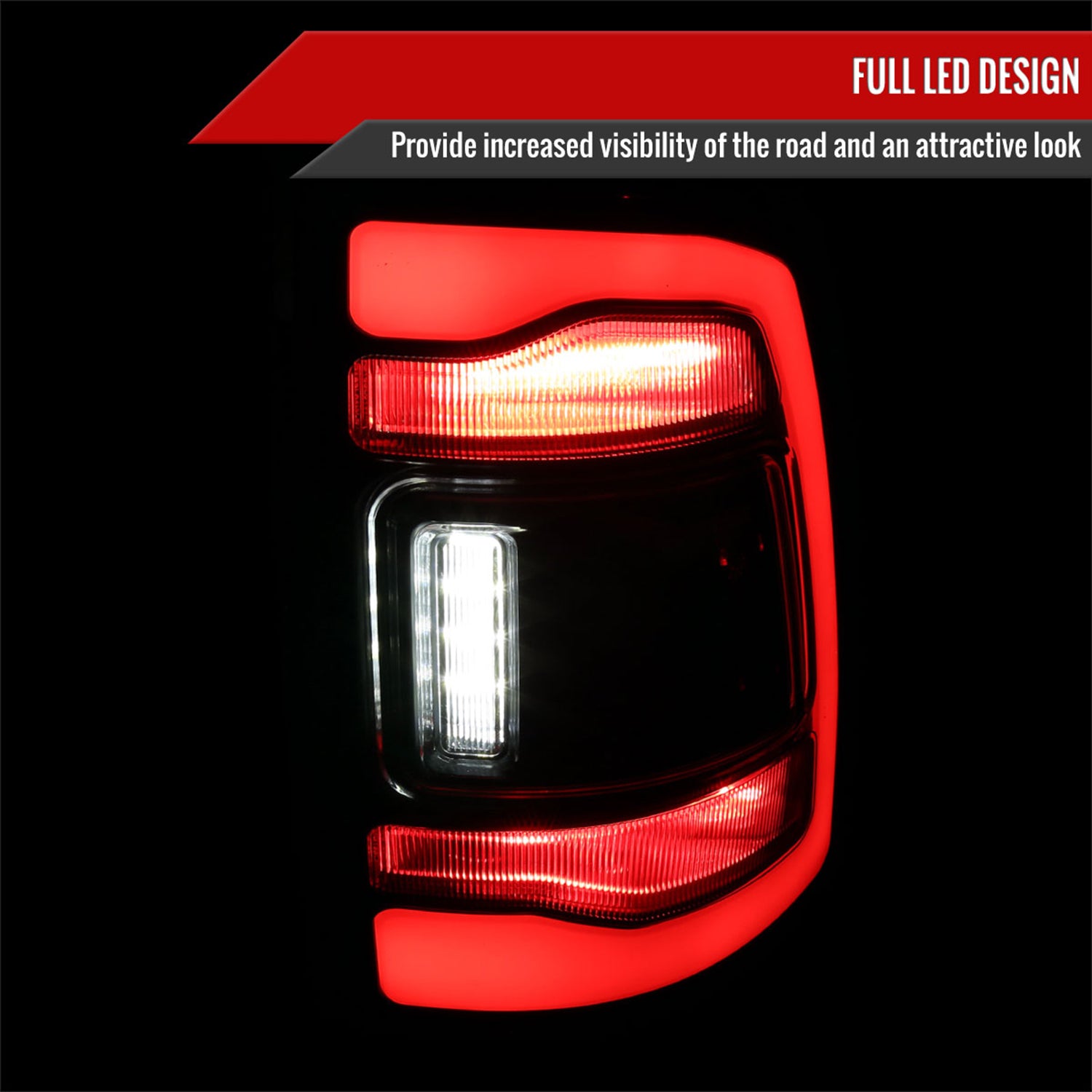 2009-2018 Dodge RAM 1500 2500 3500 LED Bar Tail Lights Matt Black