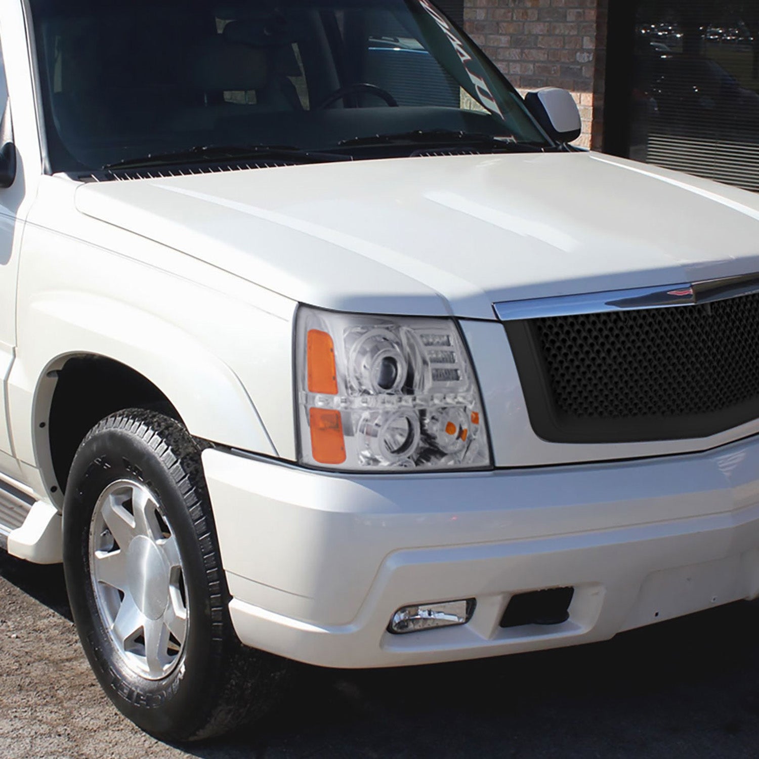 2002-2006 Cadillac Escalade Dual Halo Projector Headlights LED Light Chrome