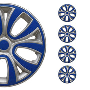 ColorFlex Hub Caps Wheel Cover 14" Gray & Dark Blue Full Set 4 pcs.