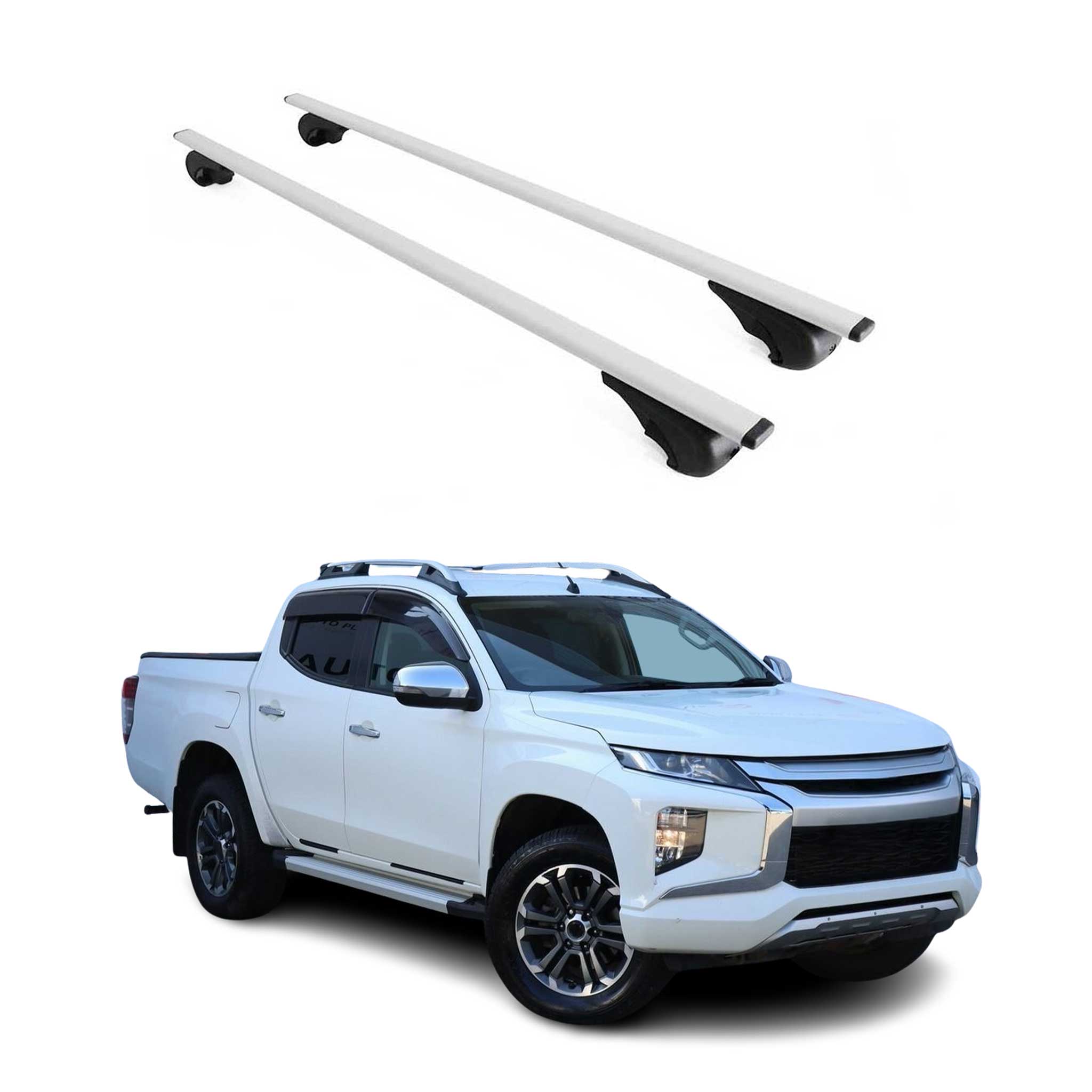 2015-2022 Mitsubishi L200 Roof Rack Cross Bars Silver