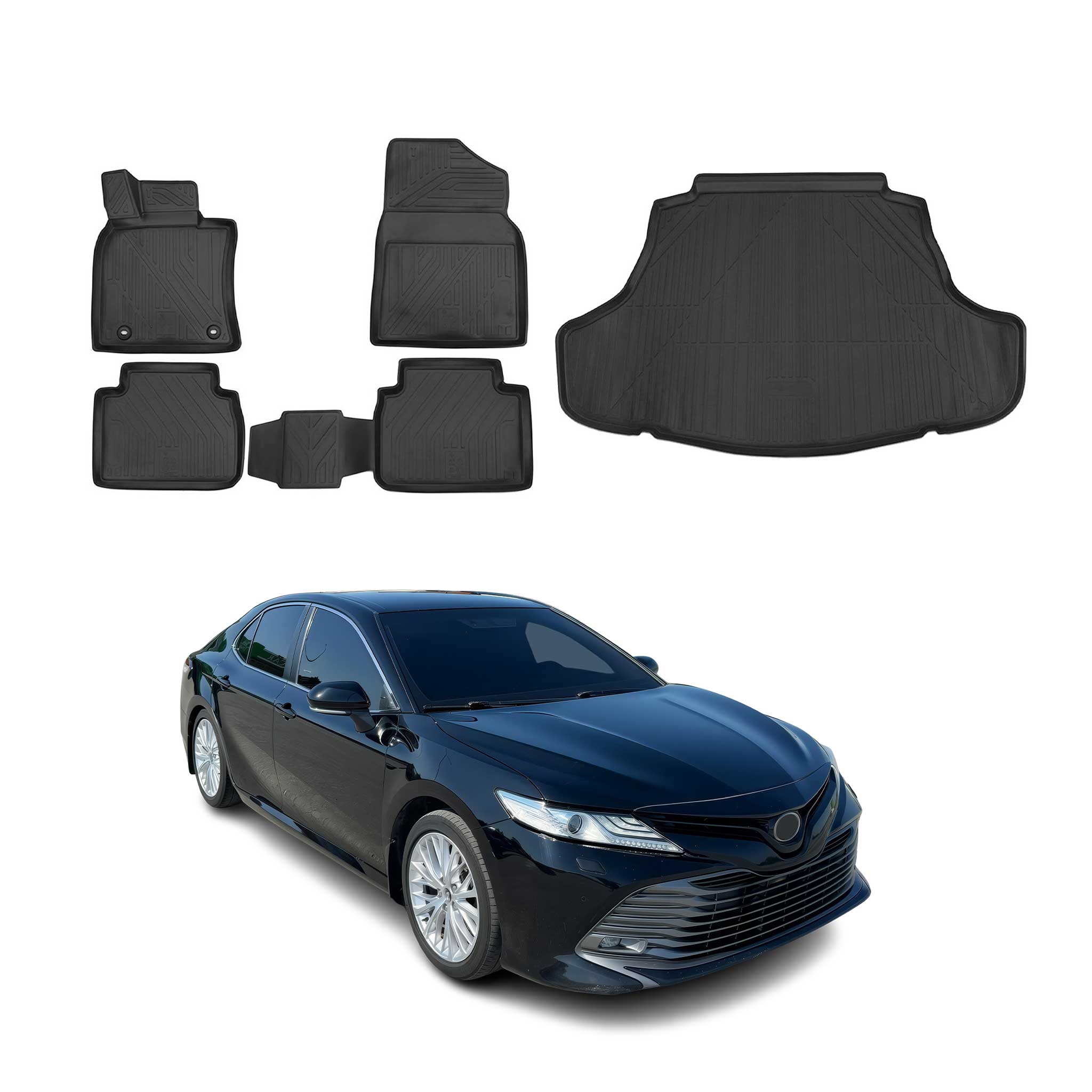 2018-2024 Toyota Camry Floor Mats & Cargo Liner Full Set All Weather Black