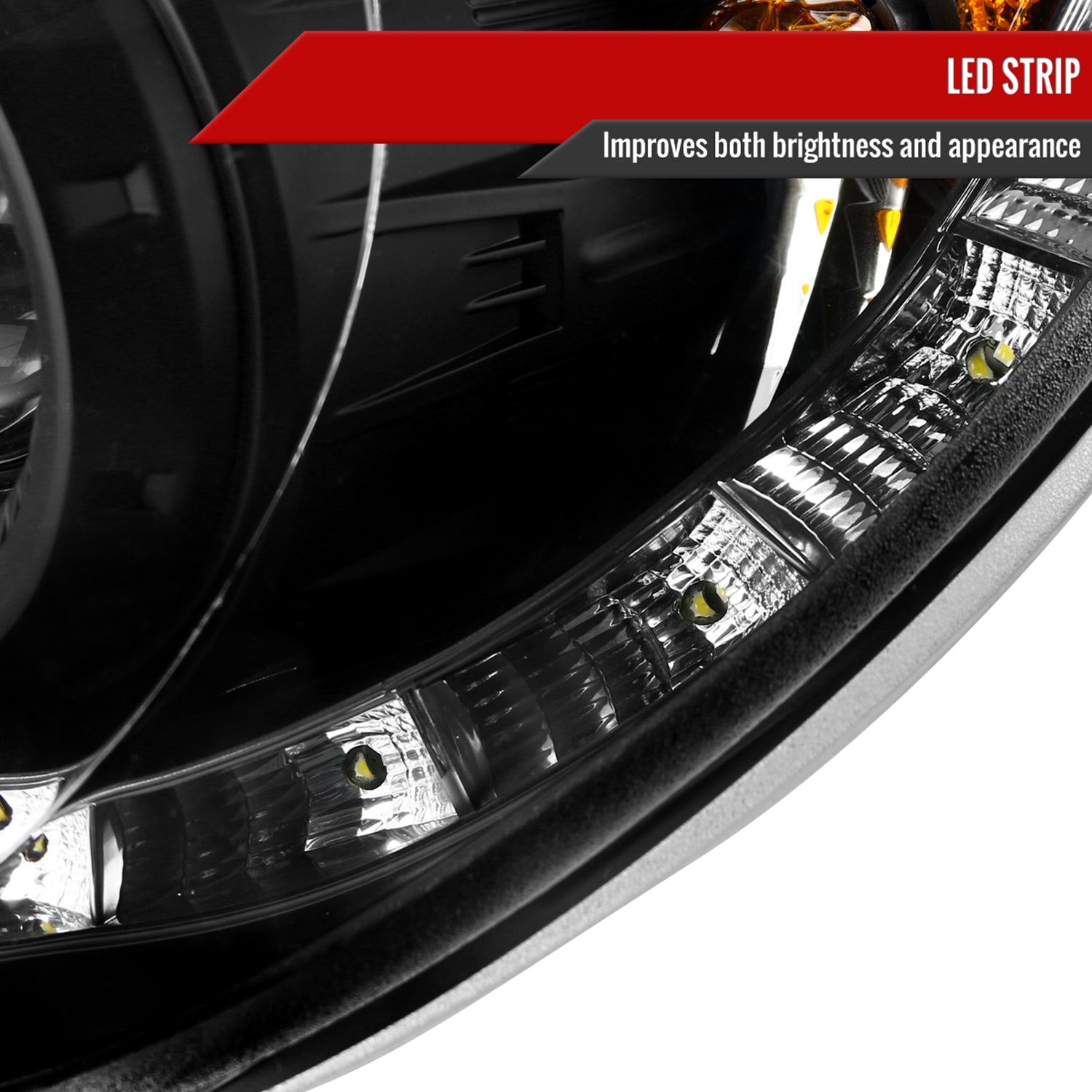2006-2007 Subaru Impreza WRX/STI Projector Headlights LED Light Strip Black