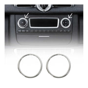 2007-2015 Smart ForTwo Radio Button Switch Seal Washer Trim Stainless Steel 2 Pcs