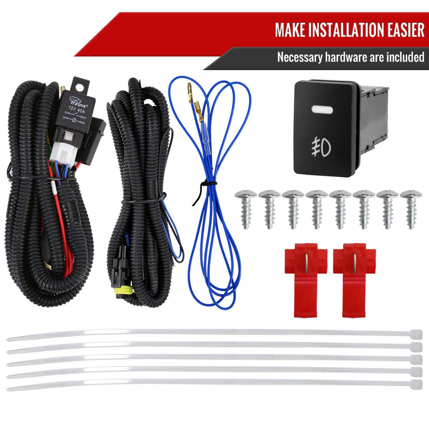 2018-2019 Toyota Yaris H16 Fog Lights Kit Chrome Housing/Clear Lens