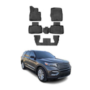 2020-2025 Ford Explorer Floor Mats Liners Full Set All Weather 6 Seats Black