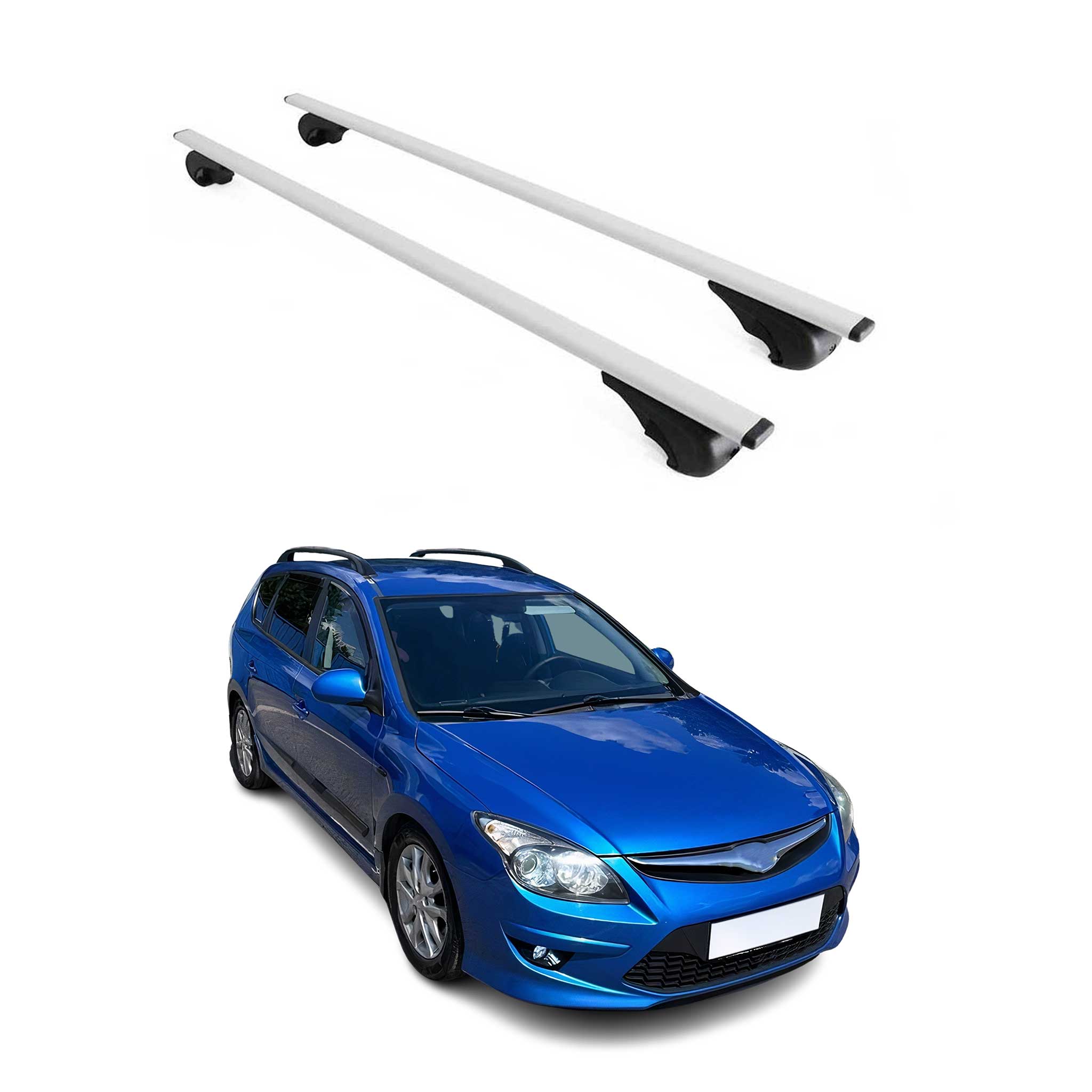 2009-2012 Hyundai Elantra Touring Roof Rack Cross Bars Silver