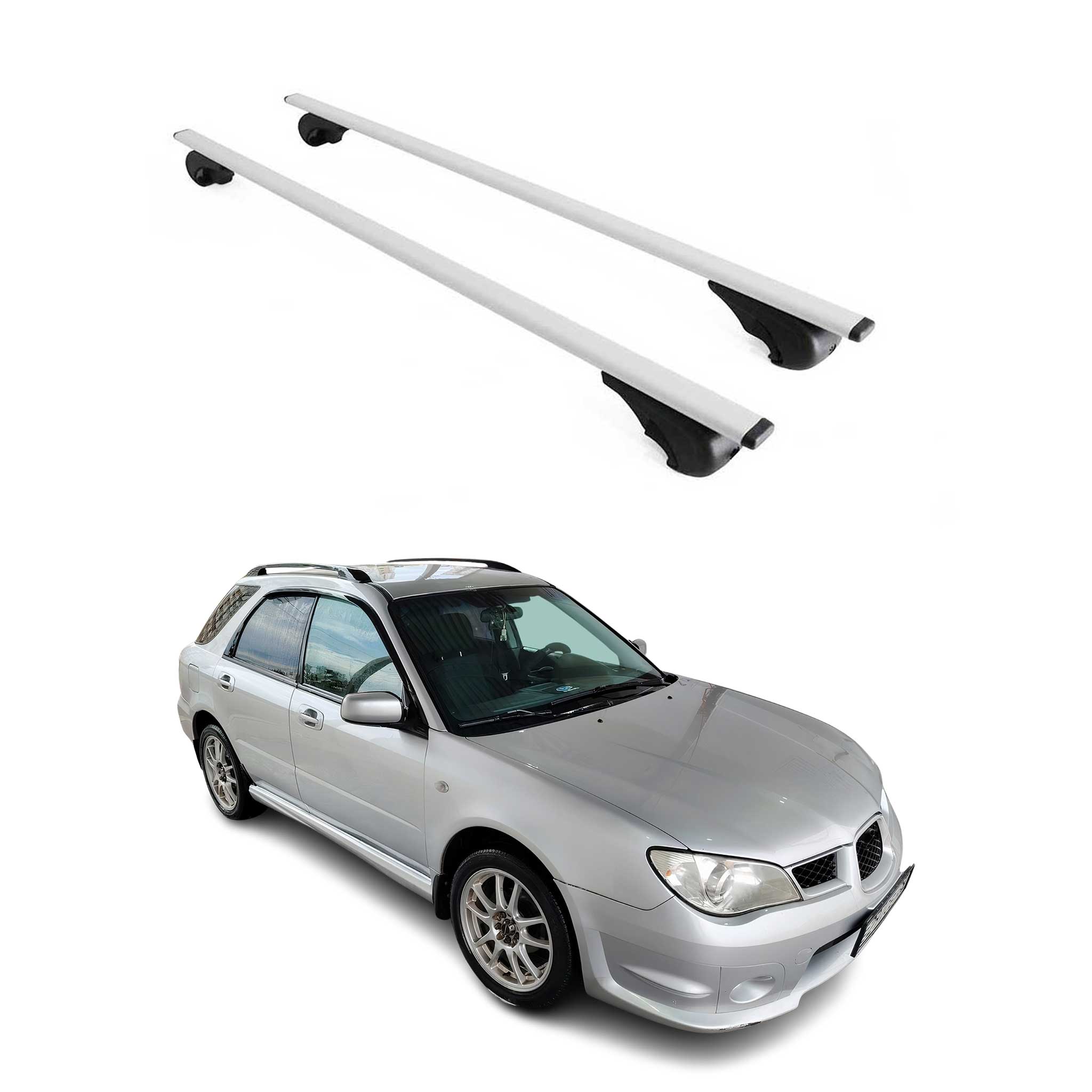 2005-2007 Subaru Impreza Wagon Roof Rack Cross Bars Silver
