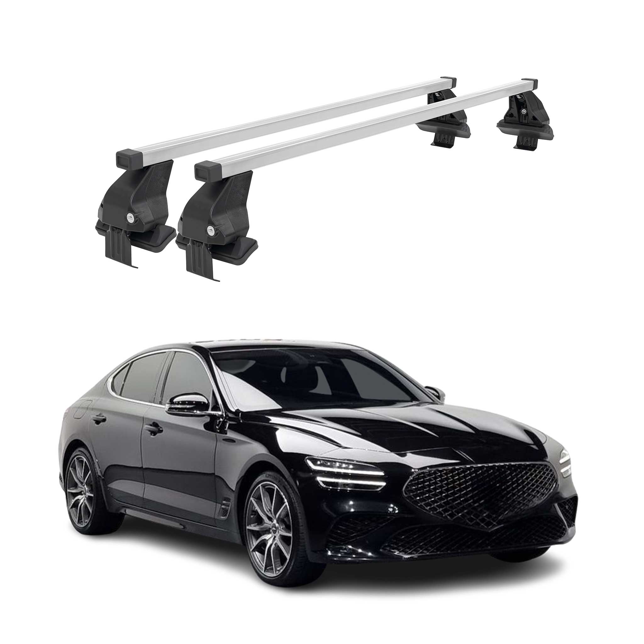 2019-2026 Genesis G70 Roof Rack Cross Bars Silver