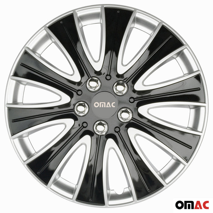 16" Wheel Covers Guard Hub Caps Durable Snap On ABS Accessories Black Silver 4x