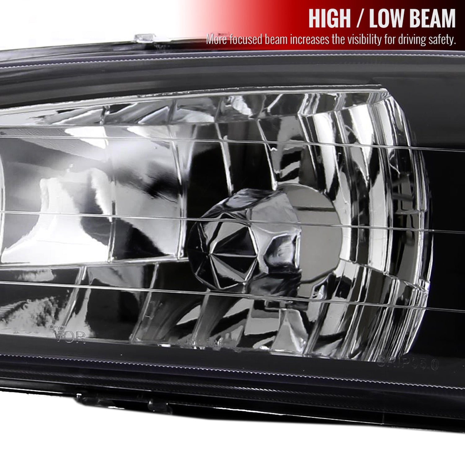 1995-2001 Subaru Impreza Factory Style Crystal Headlights Matte Black/Clear