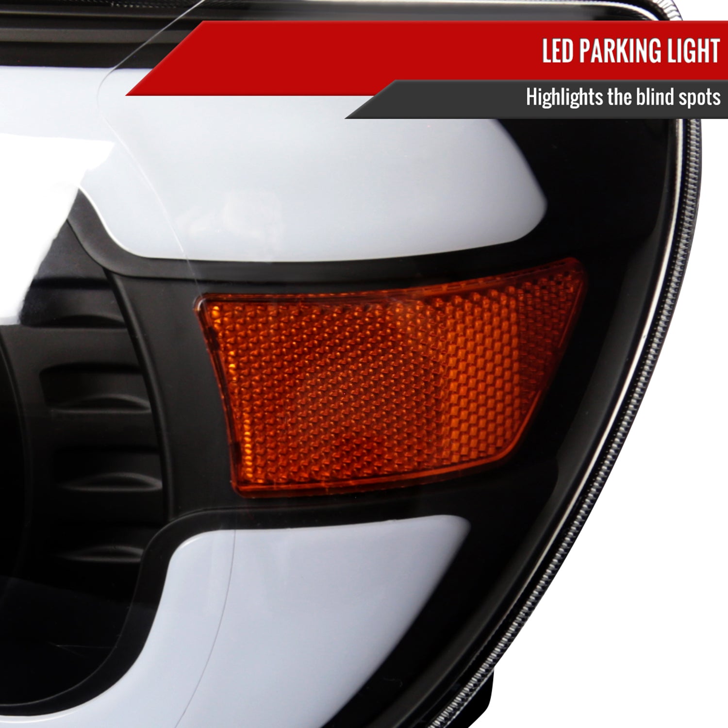 2005-2011 Toyota Tacoma LED Bar Projector Headlights Matte Black/Clear Lens