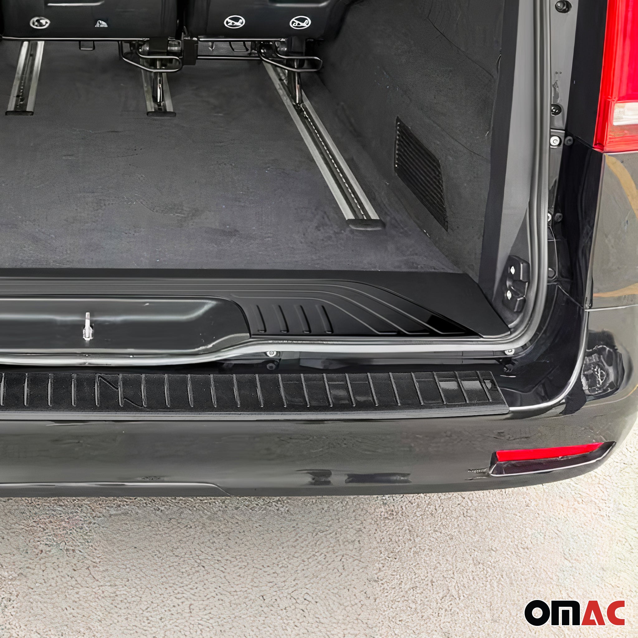 Rear Bumper Guard & Trunk Sill Cover Set for Mercedes Metris 2016-2024 Dark