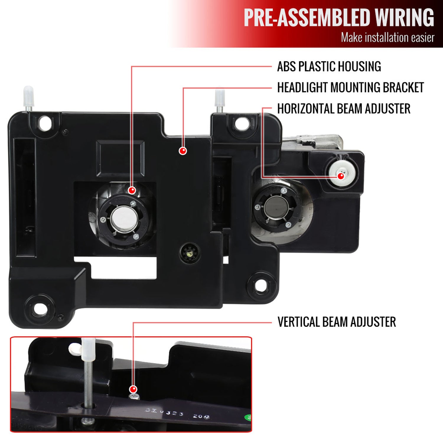 1988-1998 Chevy/GMC C10 C/K LED Strip Factory Headlights Matt Black/Clear