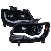 2015-2021 Chevy Colorado LED Bar Projector Headlights Glossy Black/Smoke Lens