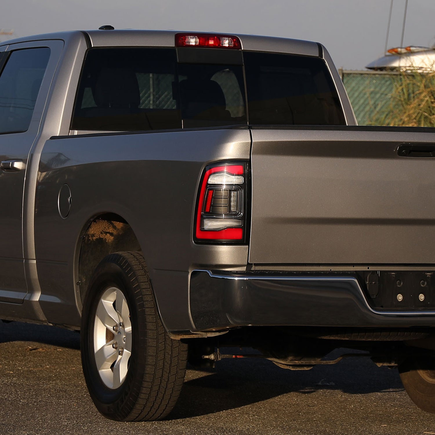 2009-2018 Dodge RAM 1500 2500 3500 Red LED Bar Tail Lights Matt Black