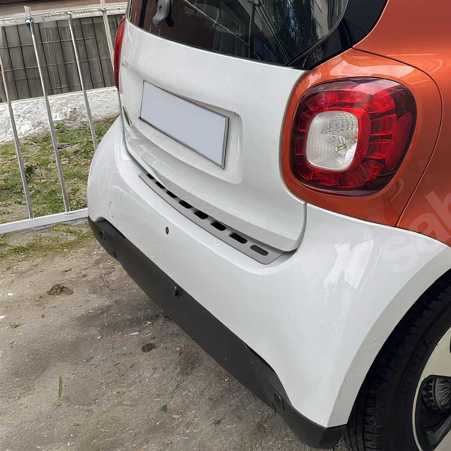 2016-2017 Smart ForTwo Rear Bumper Sill Cover Protector Guard Stainless Steel Silver