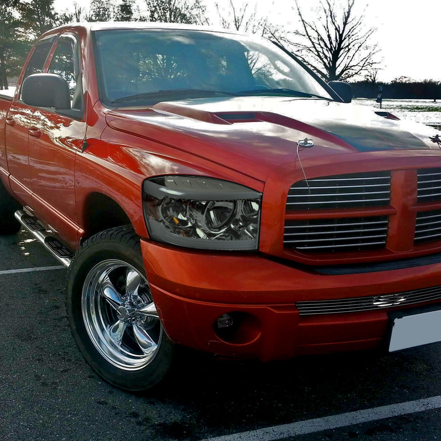 2006-2008 Dodge RAM 1500/ RAM 2500 3500 LED Headlights Amber Reflector & Smoke