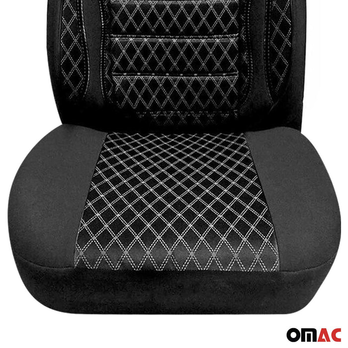 Front Car Seat Covers for Mercedes Sprinter W906 W907 2006-2024 Black 2+1 Set