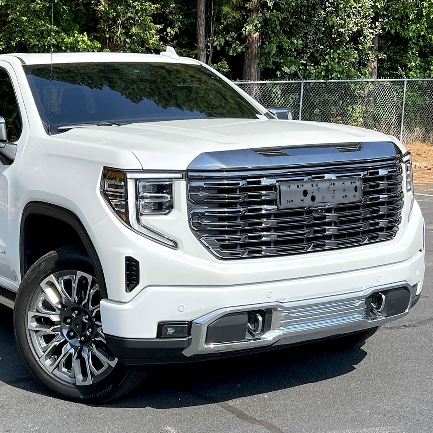 2022-2024 GMC Sierra 1500 Chrome Denali Style Front Upper Mesh Hood Grille