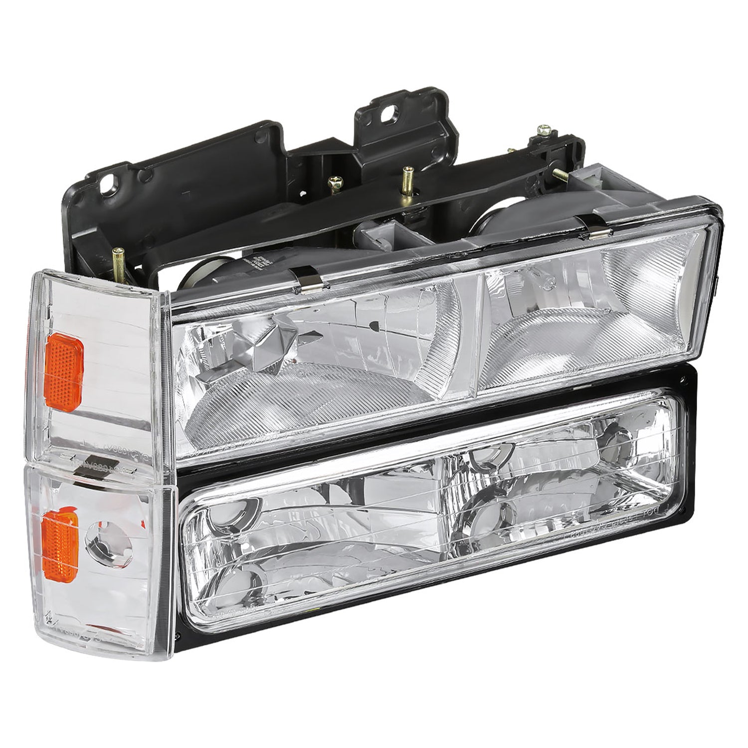 1988-1993 Chevy C/K Blazer/Tahoe/ Sierra/Yukon Headlights Lights Set Chrome