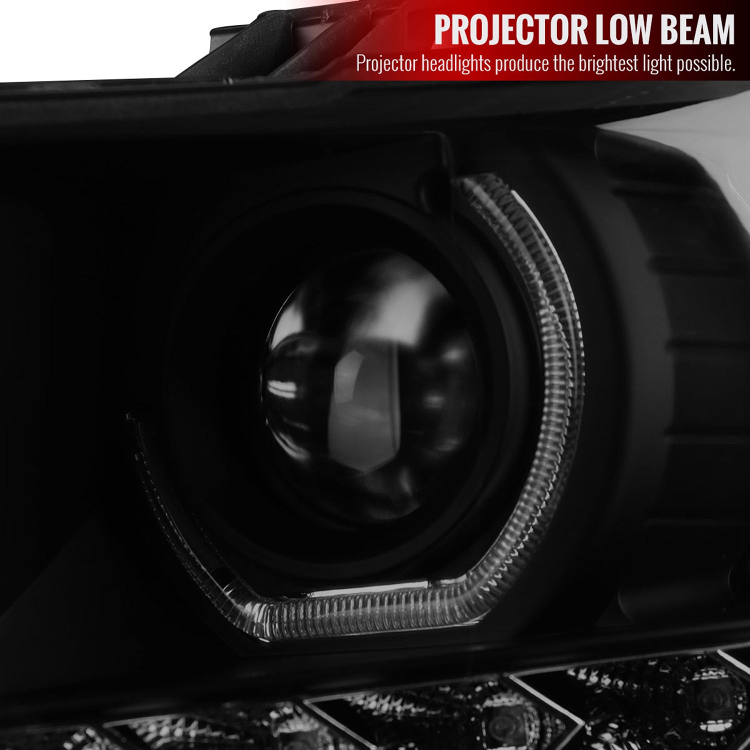 2007-2013 Chevy Silverado 1500 2500HD 3500HD Dual U-Ring Headlights LED Smoke