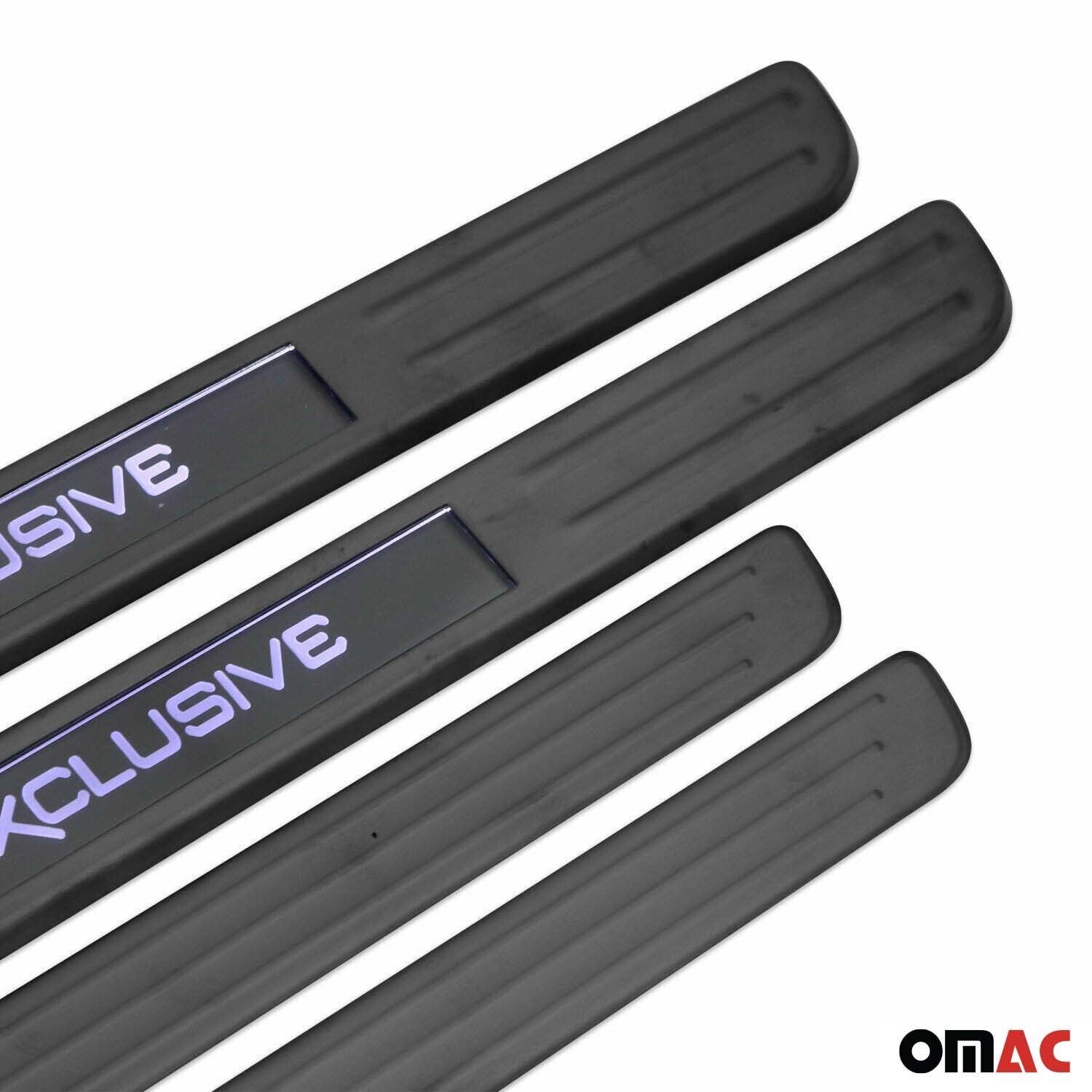 2018-2024 VW Tiguan Door Sill Scuff Plate Illuminated Brushed Stainless Steel Dark 4x