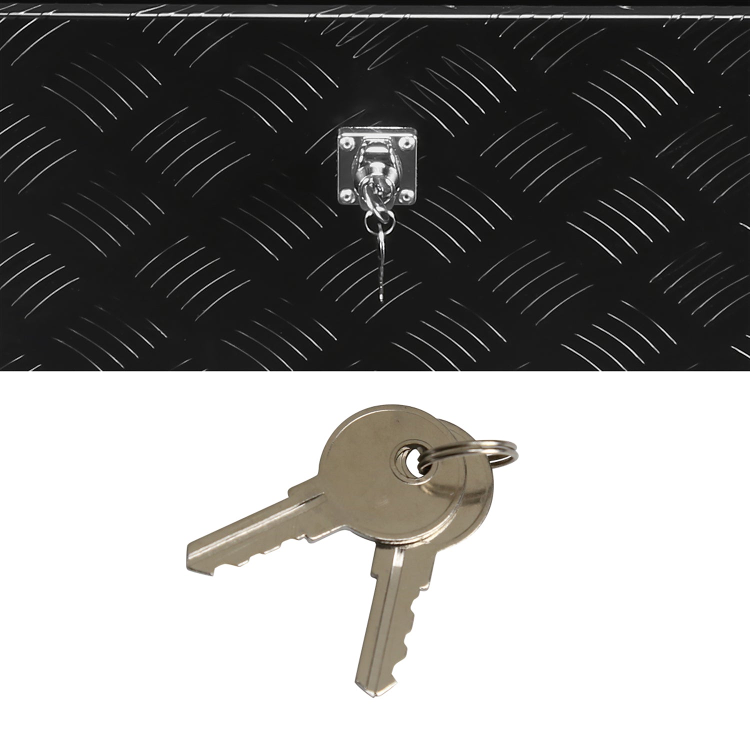 Universal 31" Heavy Duty Black Aluminum Tool Box w/ Side Handles Lock & Keys