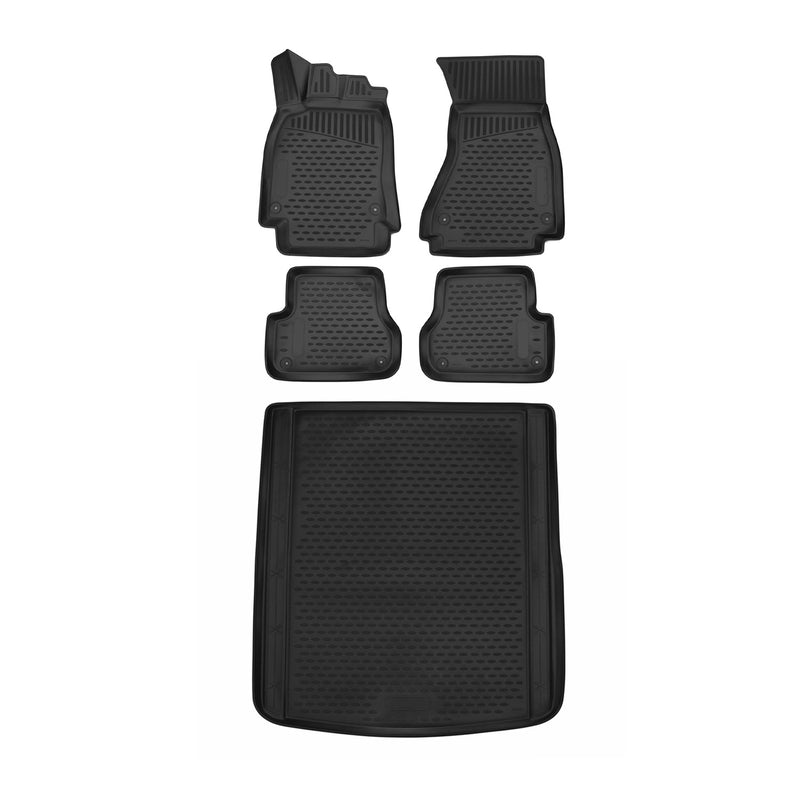 2013-2016 Audi A6 Avant Allroad Floor Mats & Cargo Liner Full Set All Weather Black