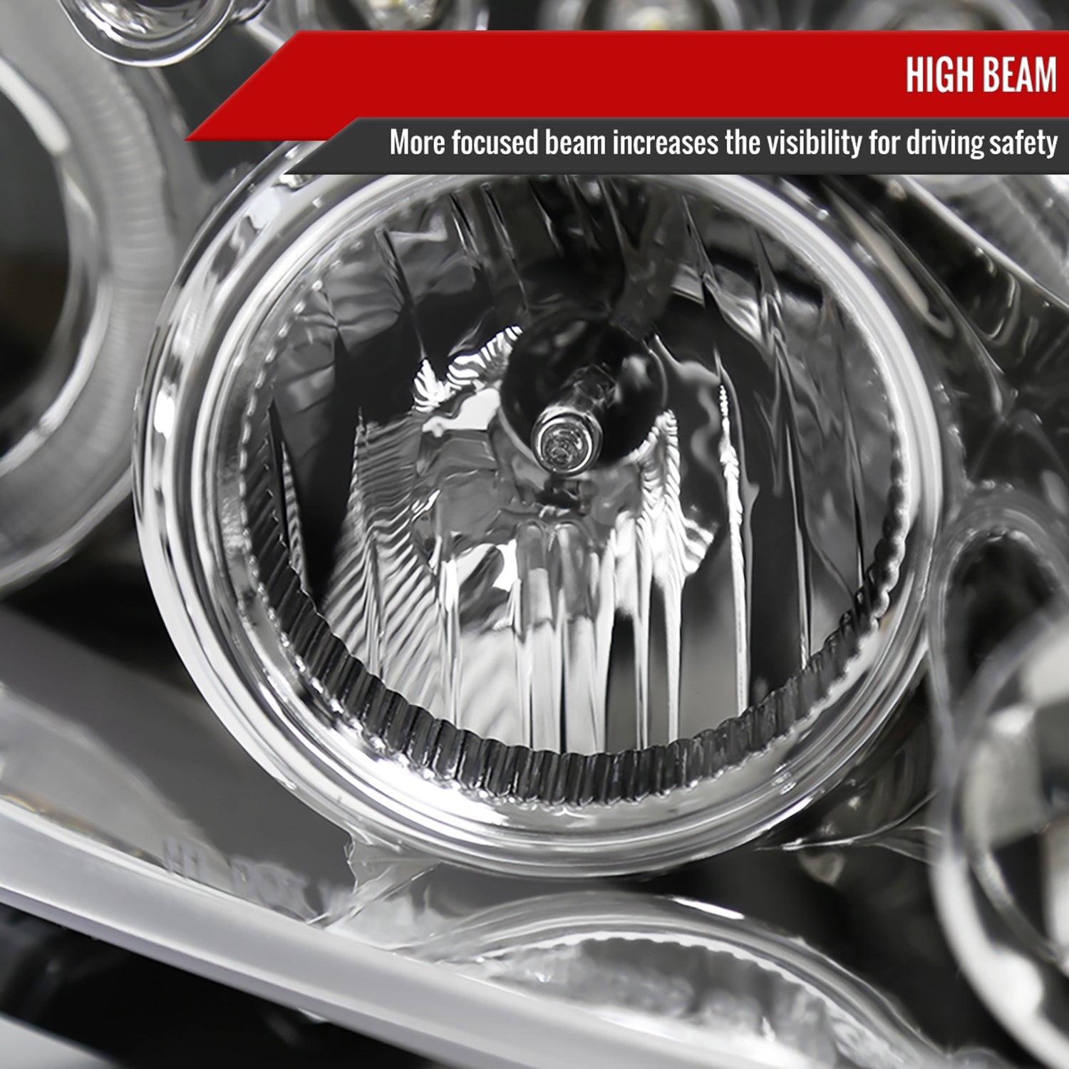 2008-2010 Scion xB Single Halo Projector Headlights Chrome/Clear Lens