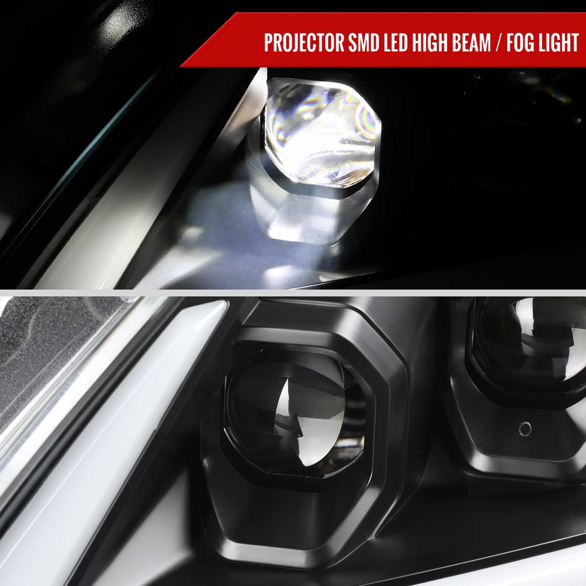 For Infiniti G37 2008-13 / Q60 Coupe 2014-15 LED Triple Projector Headlights Sequential Matte Black Clear Lens Switchback