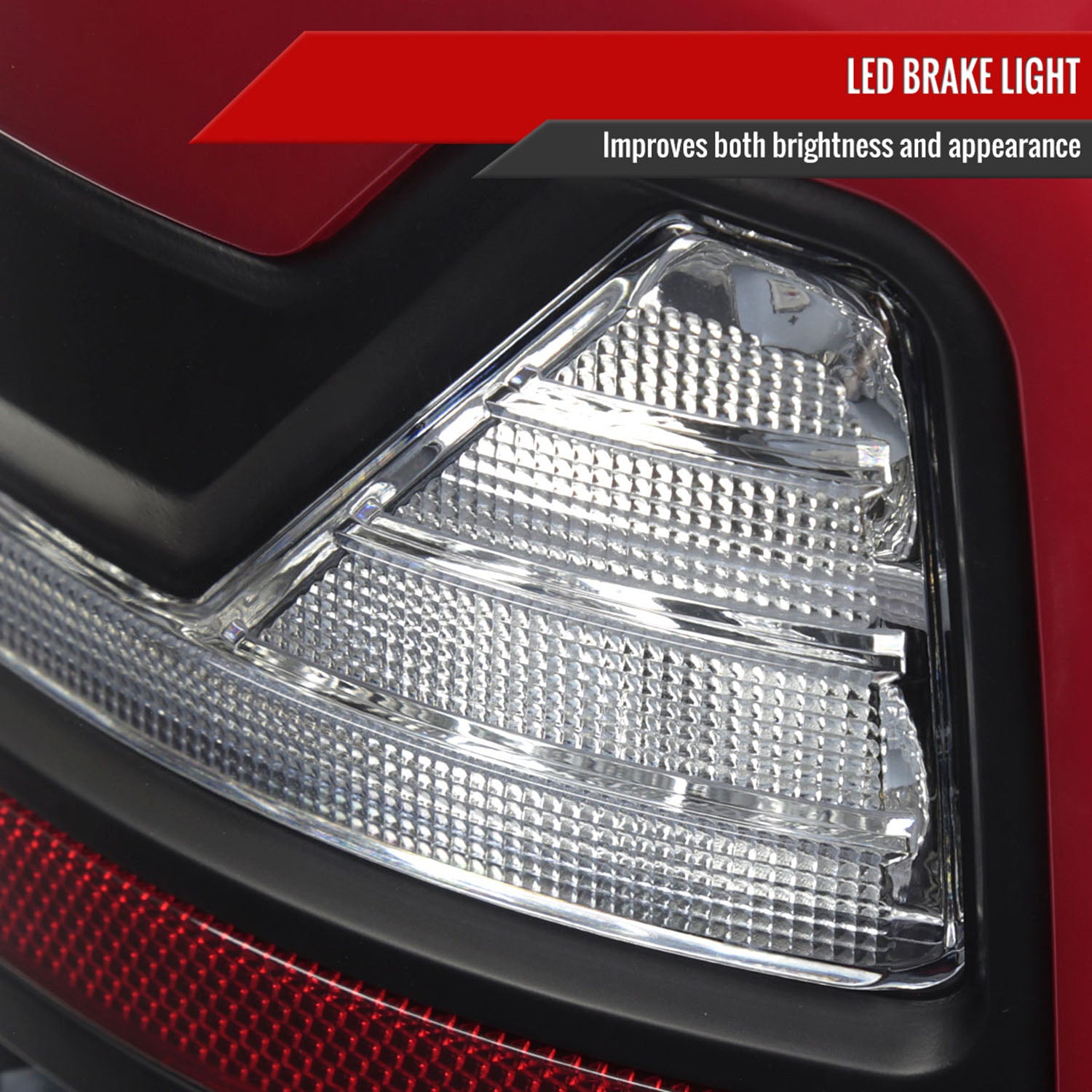 2002-2006 Dodge RAM 1500/2500/3500 Red LED Bar Tail Lights Matte Black/Clear