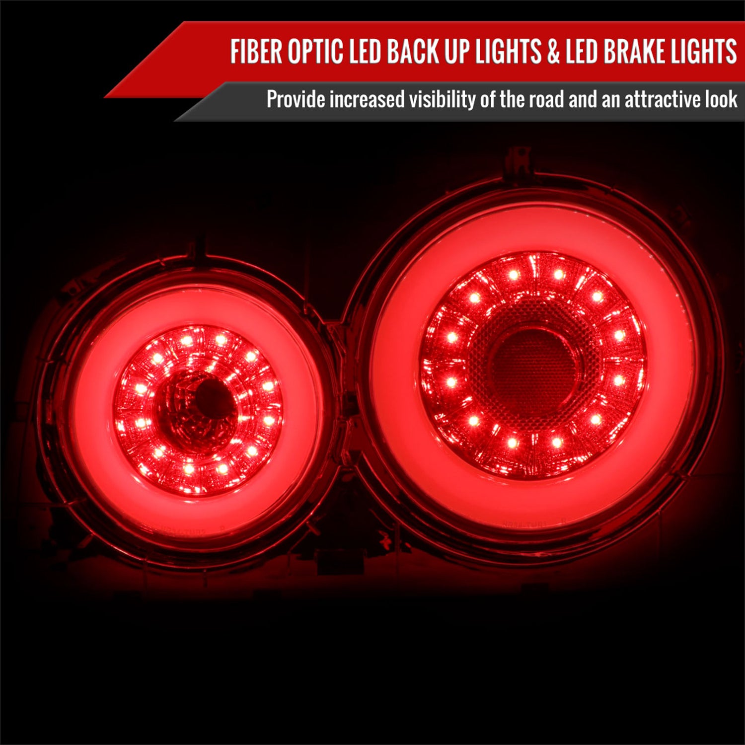 1999-2002 Nissan Skyline GT R34 JDM Red LED Tail Lights Chrome/Red Lens