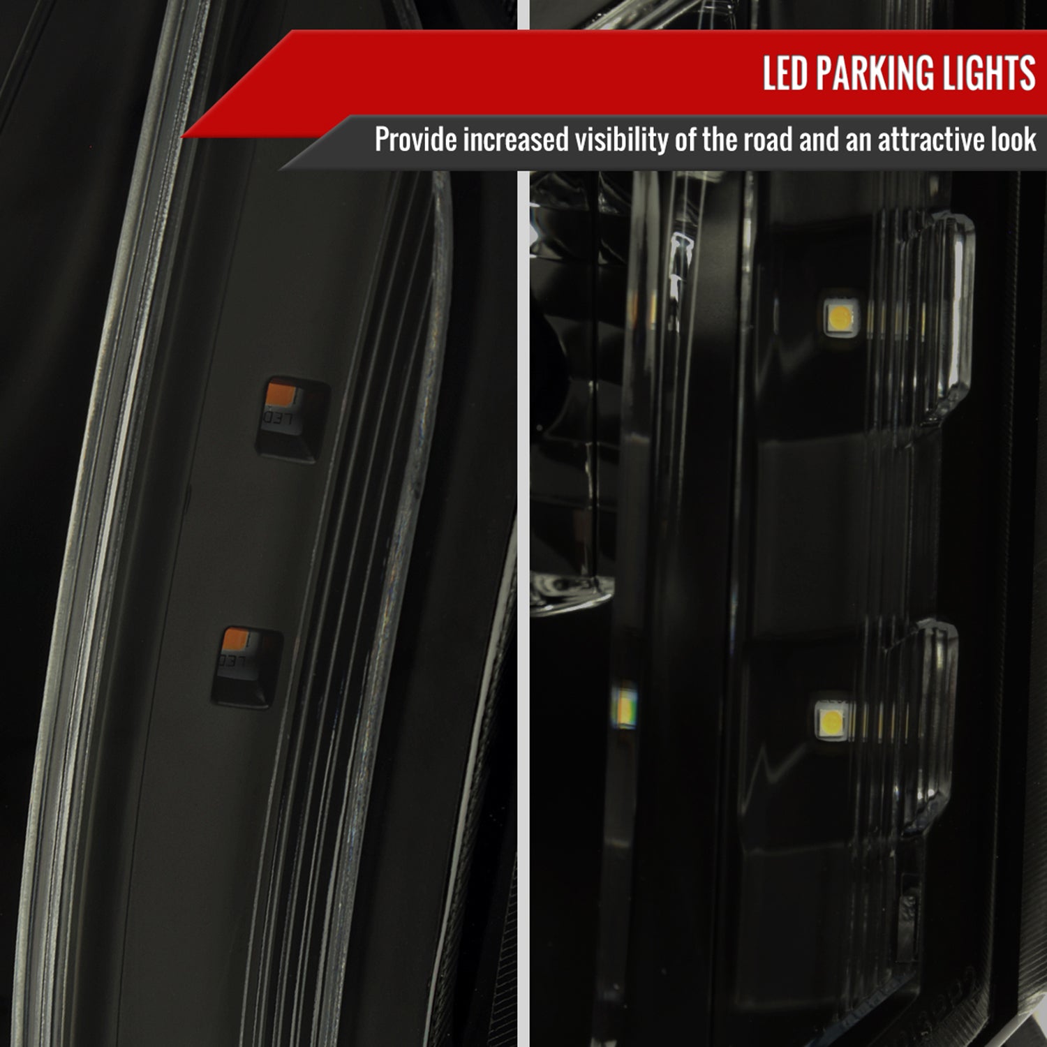 2010-2016 Cadillac SRX Projector Headlights Matte Black Housing/Smoke Lens