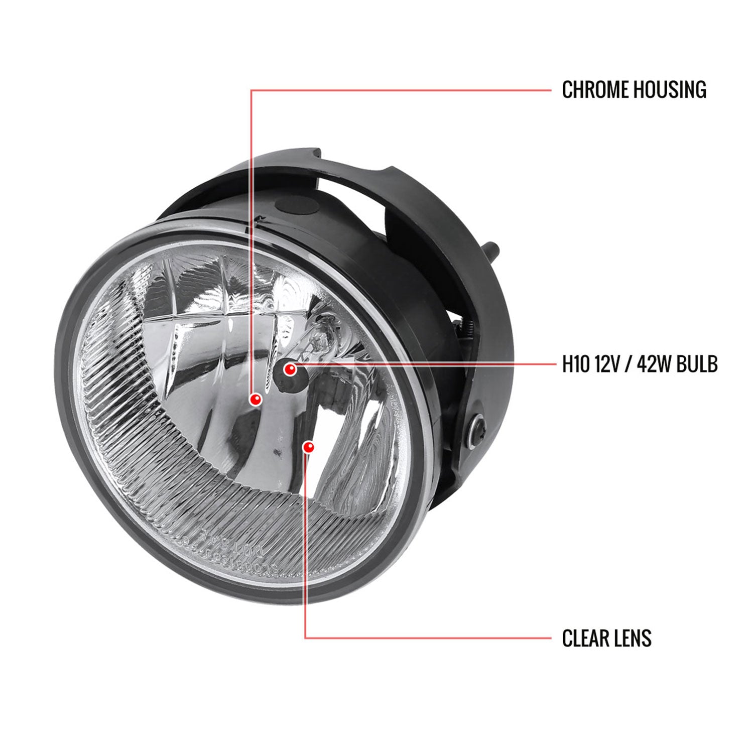 2007-2014 Ford Expedition/Ranger Fog Lights Kit Switch & Wiring Harness Chrome