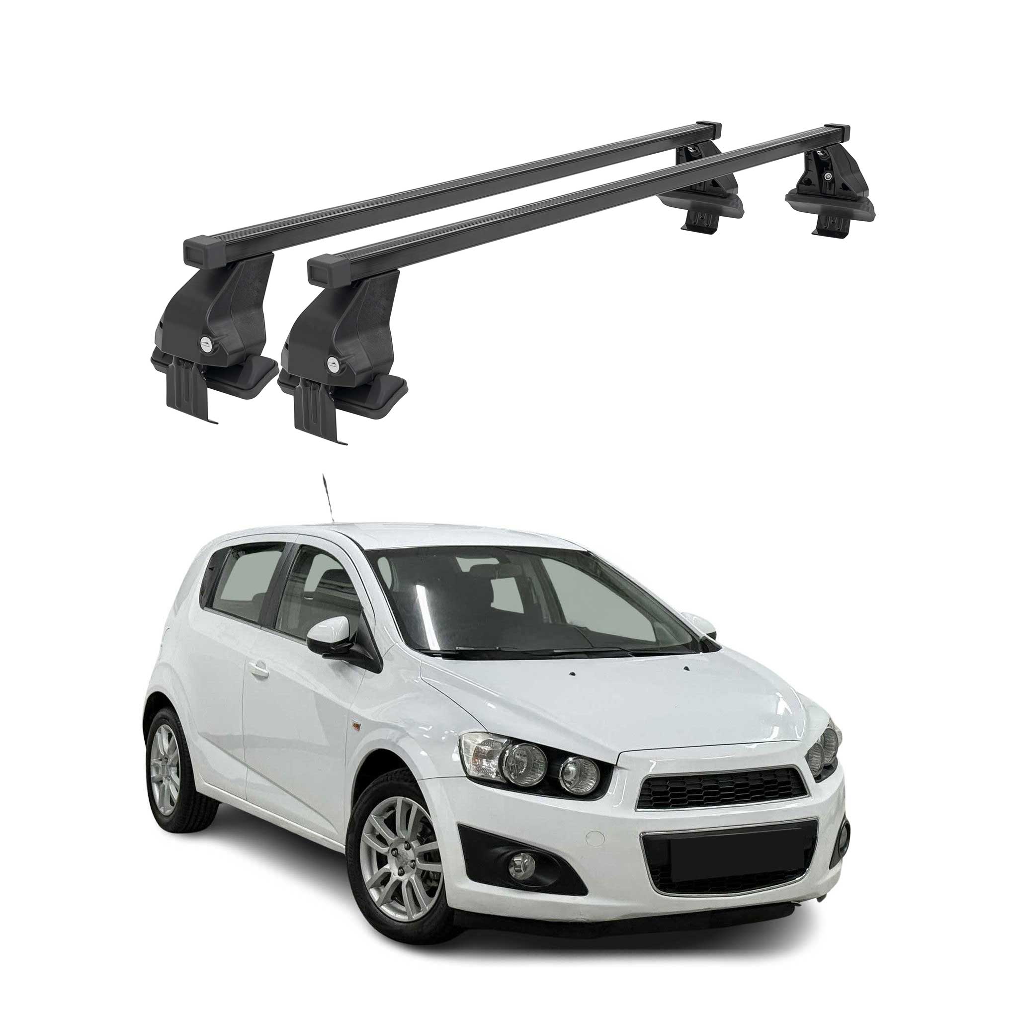 2012-2015 Chevrolet Sonic Hatchback Roof Rack Cross Bars Black