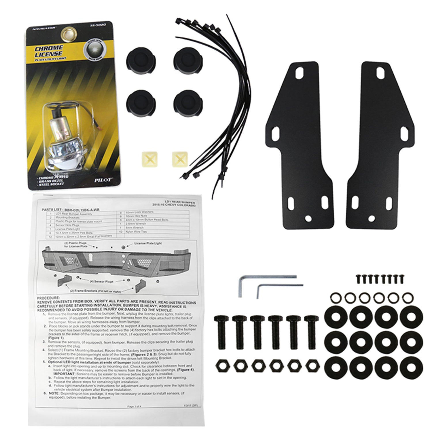 2015-2021 Chevy Colorado/ GMC Canyon Black Heavy Duty Steel Rear Step Bumper